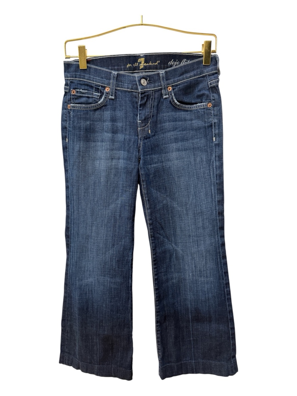 7 For All Mankind Dojo Flip Flop Flare Jeans Size 24 Dark Wash Y2K